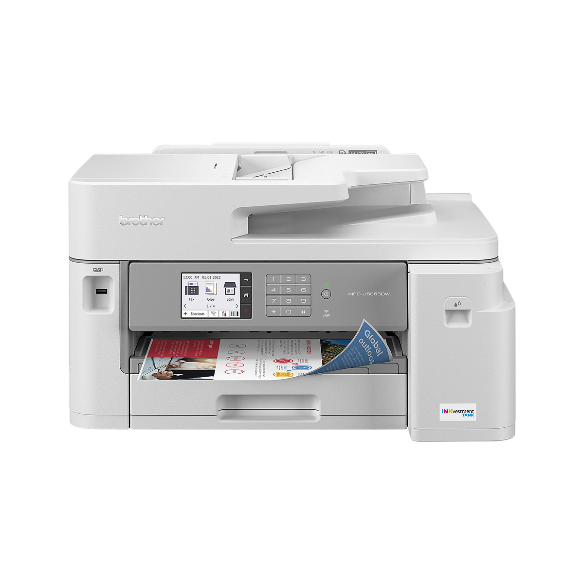 Brother® INKvestment Tank MFC-J5855DW Inkjet All-In-One Color Printer With Ink